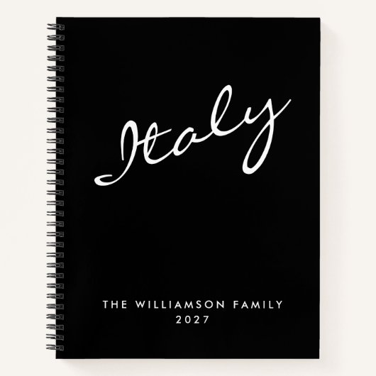 Minimalistische, moderne, Personalisierte Schwarze Notizblock (Vorderseite)