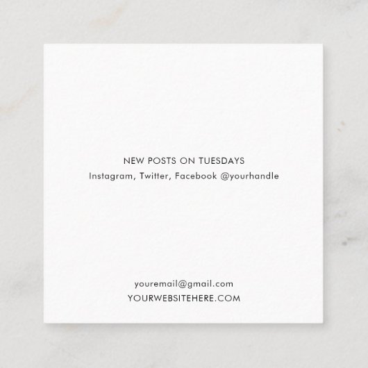 Minimalistische moderne Pflege Landschaftsgärten Quadratische Visitenkarte (Rückseite)