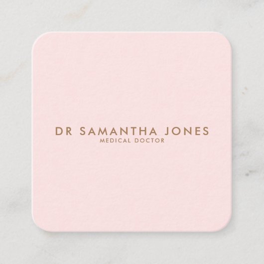 Minimalistische, moderne Pink Doctor Visitor Card Begleitkarte (Vorderseite)