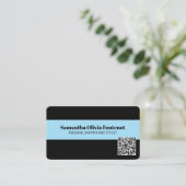 Minimalistische moderne QR-Code-Visitenkarte Visitenkarte (Stehend Vorderseite)
