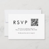 Minimalistische moderne QR-Hochzeit RSVP Karte (Vorderseite)