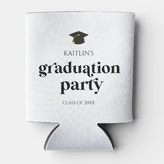 Minimalistische Moderne Retro-Graduierungspartei Dosenkühler (Vorderseite)