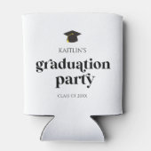 Minimalistische Moderne Retro-Graduierungspartei Dosenkühler (Rückseite)