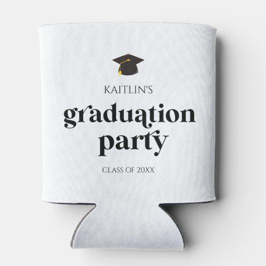 Minimalistische Moderne Retro-Graduierungspartei Dosenkühler (Rückseite)