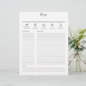 Minimalistische moderne Rezept-Cookbook-Seite (Stehend Vorderseite)