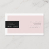 Minimalistische, moderne, rosa und schwarze Visite Visitenkarte (Vorderseite)