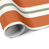 Minimalistische, moderne, rote, grüne Streifen Geschenkpapier (Rolleneckpunkt)