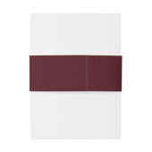 Minimalistische moderne Rotmaroon-Hochzeit im Herb Einladungsbanderole (Rückseitenbeispiel)