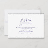 Minimalistische moderne Royal Blue Wedding RSVP Ca Karte (Vorderseite)
