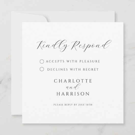 Minimalistische moderne RSVP (Vorderseite)