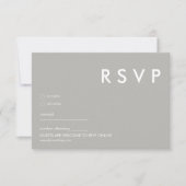 Minimalistische moderne RSVP-Karte | Gray Wedding Einladung (Vorderseite)