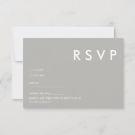 Minimalistische moderne RSVP-Karte | Gray Wedding Einladung