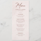 Minimalistische moderne Rustikale Hochzeit Menükarte (Vorderseite)