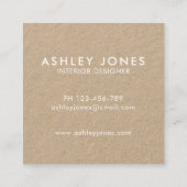 Minimalistische moderne Rustikalkomponenten-Visite Quadratische Visitenkarte (Rückseite)