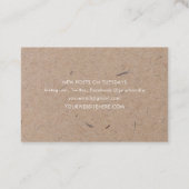 Minimalistische moderne Rustikalkopfkarte Visitenkarte (Rückseite)