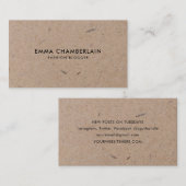 Minimalistische moderne Rustikalkopfkarte Visitenkarte (Vorne/Hinten)