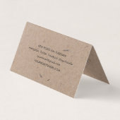 Minimalistische moderne Rustikalkopfkarte Visitenkarten (Rückseite)