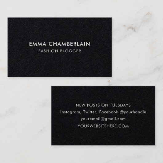 Minimalistische moderne Rustikalkopfpapier Öko Bla Visitenkarte (Vorne/Hinten)