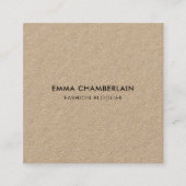 Minimalistische moderne Rustikalkopfpapier-Öko Quadratische Visitenkarte (Vorderseite)