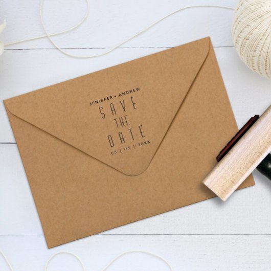 Minimalistische moderne Save the Date-Briefmarke Permastempel