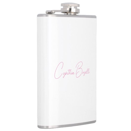 Minimalistische moderne Schlichte Kalligraphie Flachmann (Rechts)