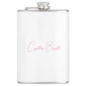 Minimalistische moderne Schlichte Kalligraphie Flachmann (Vorderseite)