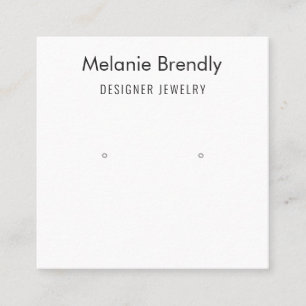 Minimalistische moderne Schmuck Ohrhänger Display Quadratische Visitenkarte