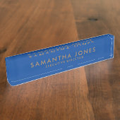 Minimalistische, moderne Schreibtischnamensplatte Namensplakette (Seite)