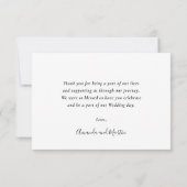 Minimalistische moderne Schrift Dankeschön-Karte Dankeskarte (Rückseite)