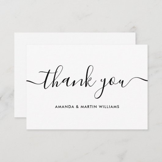 Minimalistische moderne Schrift Dankeschön-Karte Dankeskarte (Vorne/Hinten)