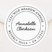 Minimalistische moderne Schrift | Grenzüberschreit Runder Aufkleber