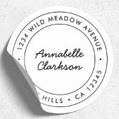 Minimalistische moderne Schrift | Grenzüberschreit Runder Aufkleber