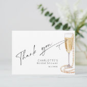 Minimalistische moderne Schrift Pearls und Prosecc Dankeskarte (Stehend Vorderseite)