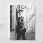 Minimalistische moderne Schrift Save the Date Hoch Einladung (Rückseite)