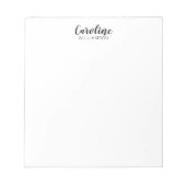 Minimalistische moderne Schrift Schwarz-weiß Perso Notizblock (Vorderseite)