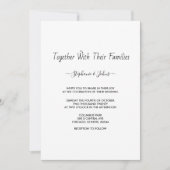 Minimalistische moderne Schrift Schwarz-weiße Cool Einladung (Vorderseite)