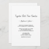 Minimalistische moderne Schrift Schwarz-weiße Cool Einladung (Vorne/Hinten)