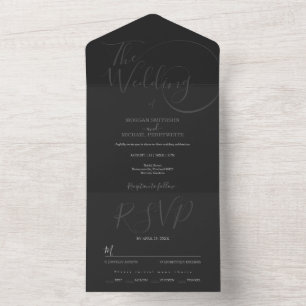 Minimalistische moderne Schrift-Typografie-Hochzei All In One Einladung