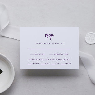 Minimalistische moderne Schrift   Wahl zum Hochzei RSVP Karte