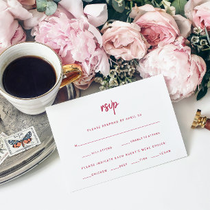 Minimalistische moderne Schrift   Wahl zum Hochzei RSVP Karte
