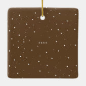 Minimalistische moderne Schrift | Weihnachtsschnee Keramikornament (Rückseite)