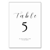 Minimalistische moderne Schriftart Tischnummer (Vorderseite)