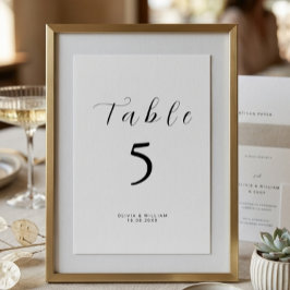 Minimalistische moderne Schriftart Tischnummer