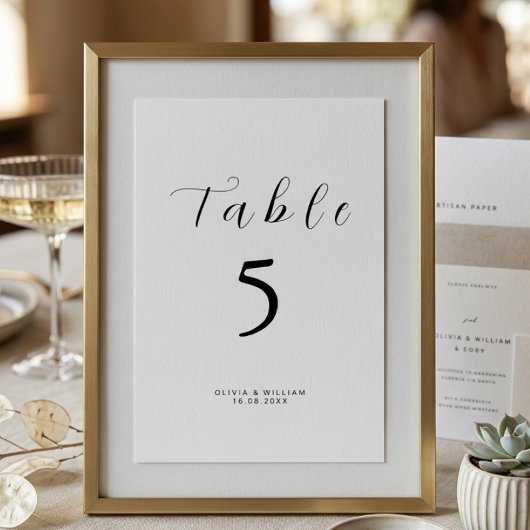 Minimalistische moderne Schriftart Tischnummer