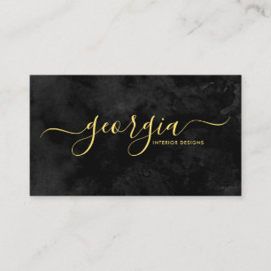 Minimalistische moderne Schwarz-Gold-Signatur Visitenkarte