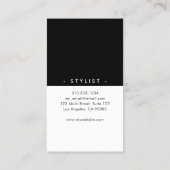 Minimalistische Moderne Schwarz und Weiß Einfach Visitenkarte (Rückseite)