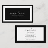 Minimalistische, moderne Schwarz-Weiß-Grenze Visitenkarte (Vorne/Hinten)