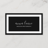 Minimalistische, moderne Schwarz-Weiß-Grenze Visitenkarte (Vorderseite)