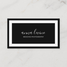Minimalistische, moderne Schwarz-Weiß-Grenze Visitenkarte