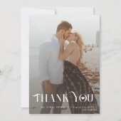 Minimalistische moderne Schwarz-Weiß-Hochzeit 6 Fo Dankeskarte (Vorderseite)